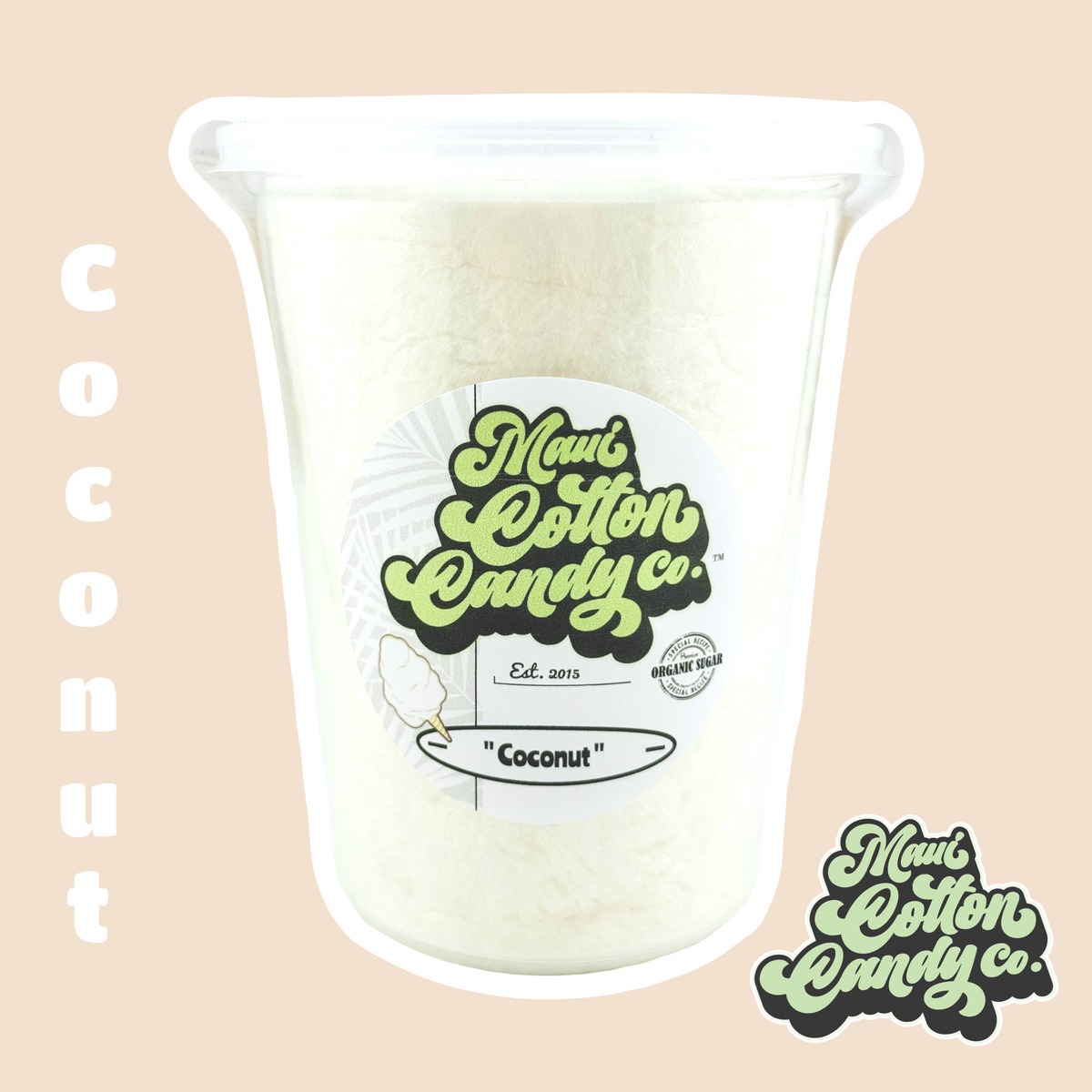 Coconut Cotton Candy | 100% Organic Cane Sugar – Maui Cotton Candy Co.