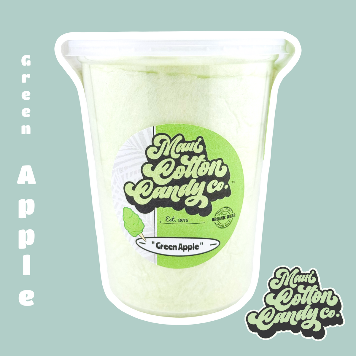 Green Apple Cotton Candy - 100% Organic Cane Sugar – Maui Cotton