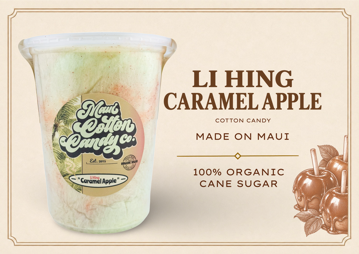 Li Hing Caramel Apple Cotton Candy - 100% Organic Cane Sugar