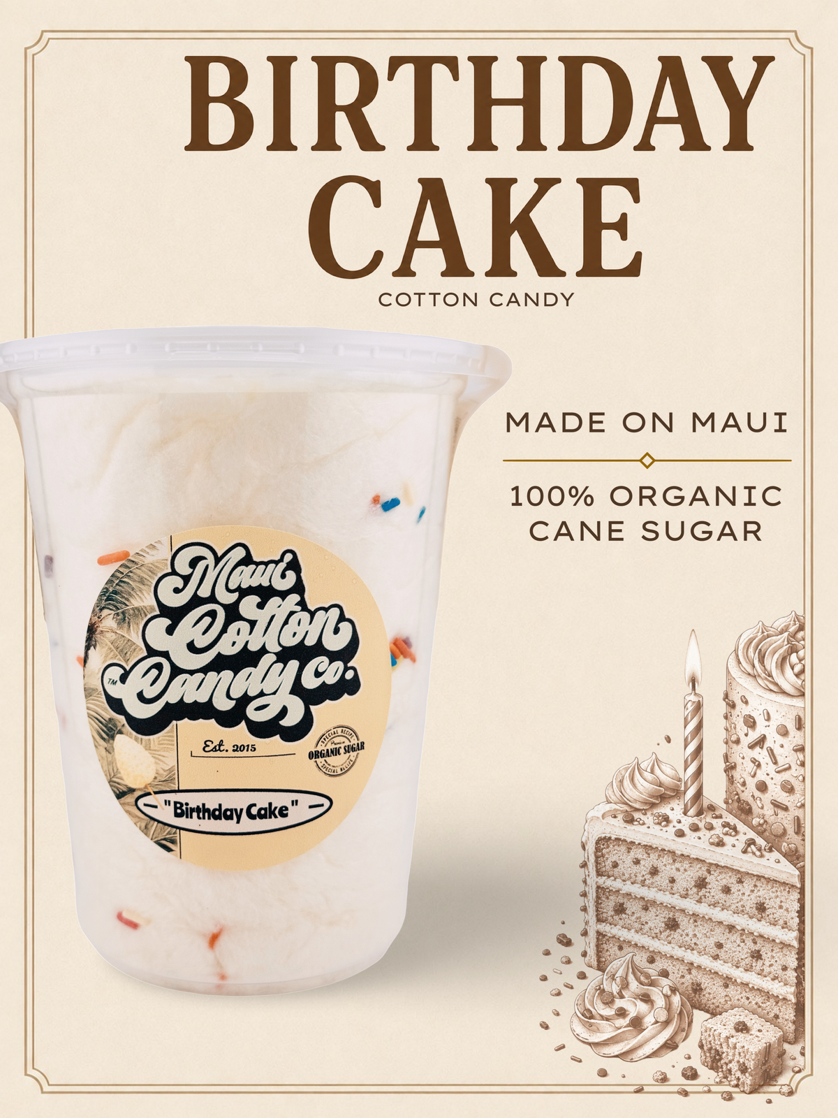 Birthday cake cotton candy